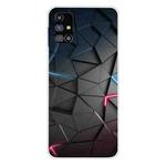 For Samsung Galaxy M31s Shockproof Painted Transparent TPU Protective Case(Building blocks Starry Sky)