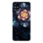 For Samsung Galaxy M31s Shockproof Painted Transparent TPU Protective Case(Snow Lotus)