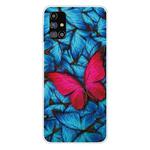 For Samsung Galaxy M51 Shockproof Painted Transparent TPU Protective Case(Big Red Butterfly)