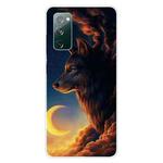 For Samsung Galaxy S20 FE Shockproof Painted Transparent TPU Protective Case(Sky Wolf)