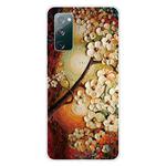 For Samsung Galaxy S20 FE Shockproof Painted Transparent TPU Protective Case(Oil Painting Magnolia)