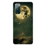 For Samsung Galaxy S20 FE Shockproof Painted Transparent TPU Protective Case(Pull the Moon)