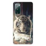 For Samsung Galaxy S20 FE Shockproof Painted Transparent TPU Protective Case(White Tiger)