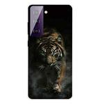 For Samsung Galaxy S21 5G Shockproof Painted Transparent TPU Protective Case(Chinese Tiger)