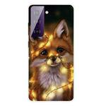For Samsung Galaxy S21+ 5G Shockproof Painted Transparent TPU Protective Case(Bulb Fox)