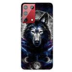 For Samsung Galaxy S21 Ultra 5G Shockproof Painted Transparent TPU Protective Case(Magic Wolf)