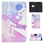 For Galaxy Tab A 8.0 2019 / T290 Colored Drawing Electric Pressed Horizontal Flip Leather Case, with Holder & Card Slots(Pink Horse)