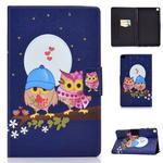 For Galaxy Tab A 8.0 2019 / T290 Colored Drawing Electric Pressed Horizontal Flip Leather Case, with Holder & Card Slots(Couple Owl)
