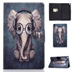 For Galaxy Tab A 8.0 2019 / T290 Colored Drawing Electric Pressed Horizontal Flip Leather Case, with Holder & Card Slots(Elephant)
