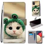 For Samsung Galaxy A02s / M02s Coloured Drawing Cross Texture Horizontal Flip PU Leather Case with Holder & Card Slots & Wallet & Lanyard(Frog Kitten)