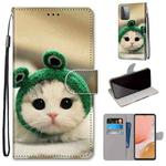 For Samsung Galaxy A72 5G / 4G Coloured Drawing Cross Texture Horizontal Flip PU Leather Case with Holder & Card Slots & Wallet & Lanyard(Frog Kitten)