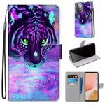 For Samsung Galaxy A72 5G / 4G Coloured Drawing Cross Texture Horizontal Flip PU Leather Case with Holder & Card Slots & Wallet & Lanyard(Tiger Drinking Water)