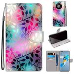 For Huawei Mate 40 Pro Coloured Drawing Cross Texture Horizontal Flip PU Leather Case with Holder & Card Slots & Wallet & Lanyard(Translucent Glass)
