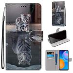 For Huawei P Smart 2021 / Y7a Coloured Drawing Cross Texture Horizontal Flip PU Leather Case with Holder & Card Slots & Wallet & Lanyard(Cat Becomes Tiger)