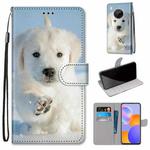 For Huawei Y9a Coloured Drawing Cross Texture Horizontal Flip PU Leather Case with Holder & Card Slots & Wallet & Lanyard(Snow Puppy)