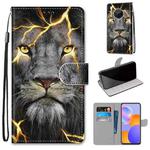 For Huawei Y9a Coloured Drawing Cross Texture Horizontal Flip PU Leather Case with Holder & Card Slots & Wallet & Lanyard(Fission Lion)