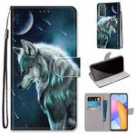 For Honor 10X Lite Coloured Drawing Cross Texture Horizontal Flip PU Leather Case with Holder & Card Slots & Wallet & Lanyard(Pensive Wolf)