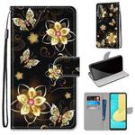 For LG Stylo 7 5G Coloured Drawing Cross Texture Horizontal Flip PU Leather Case with Holder & Card Slots & Wallet & Lanyard(Gold Diamond Butterfly)