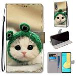 For LG Stylo 7 5G Coloured Drawing Cross Texture Horizontal Flip PU Leather Case with Holder & Card Slots & Wallet & Lanyard(Frog Kitten)