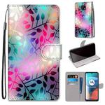 For Motorola Moto E7 Coloured Drawing Cross Texture Horizontal Flip PU Leather Case with Holder & Card Slots & Wallet & Lanyard(Translucent Glass)