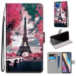 For Motorola Moto G 5G Plus Coloured Drawing Cross Texture Horizontal Flip PU Leather Case with Holder & Card Slots & Wallet & Lanyard(Pink Flower Tower Bridge)