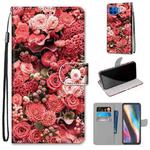 For Motorola Moto G 5G Plus Coloured Drawing Cross Texture Horizontal Flip PU Leather Case with Holder & Card Slots & Wallet & Lanyard(Pink Rose Garden)