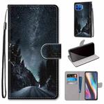 For Motorola Moto G 5G Plus Coloured Drawing Cross Texture Horizontal Flip PU Leather Case with Holder & Card Slots & Wallet & Lanyard(Mountain Road Starry Sky)