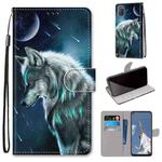 For OPPO A52 / A92 / A72 Coloured Drawing Cross Texture Horizontal Flip PU Leather Case with Holder & Card Slots & Wallet & Lanyard(Pensive Wolf)