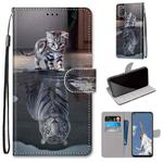 For OPPO A52 / A92 / A72 Coloured Drawing Cross Texture Horizontal Flip PU Leather Case with Holder & Card Slots & Wallet & Lanyard(Cat Becomes Tiger)