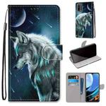 For Xiaomi Redmi Note 9 4G / 9 Power Coloured Drawing Cross Texture Horizontal Flip PU Leather Case with Holder & Card Slots & Wallet & Lanyard(Pensive Wolf)