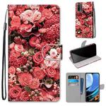 For Xiaomi Redmi Note 9 4G / 9 Power Coloured Drawing Cross Texture Horizontal Flip PU Leather Case with Holder & Card Slots & Wallet & Lanyard(Pink Rose Garden)