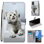 For Xiaomi Redmi Note 9 4G / 9 Power Coloured Drawing Cross Texture Horizontal Flip PU Leather Case with Holder & Card Slots & Wallet & Lanyard(Small Gray Cat)