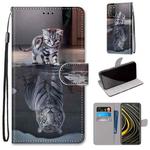 For Xiaomi Poco M3 Coloured Drawing Cross Texture Horizontal Flip PU Leather Case with Holder & Card Slots & Wallet & Lanyard(Cat Becomes Tiger)