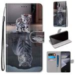 For Nokia 2.4 Coloured Drawing Cross Texture Horizontal Flip PU Leather Case with Holder & Card Slots & Wallet & Lanyard(Cat Becomes Tiger)