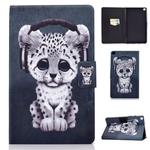 For Galaxy Tab A 8.0 2019 / T290 Colored Drawing Electric Pressed Horizontal Flip Leather Case, with Holder & Card Slots(Leopard)