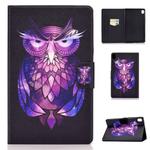 For Huawei MediaPad M6 8.4 Colored Drawing Electric Pressed Horizontal Flip Leather Case, with Holder & Card Slots(Owl)