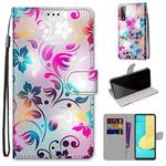 For LG Stylo 7 5G Coloured Drawing Cross Texture Horizontal Flip PU Leather Case with Holder & Card Slots & Wallet & Lanyard(Gradient Colorful Flower)