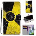 For Motorola Moto G 5G Coloured Drawing Cross Texture Horizontal Flip PU Leather Case with Holder & Card Slots & Wallet & Lanyard(Yellow Black Logo)