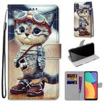 For Alcatel 1L (2021) Coloured Drawing Cross Texture Horizontal Flip PU Leather Case with Holder & Card Slots & Wallet & Lanyard(Leather Shoes Cat)