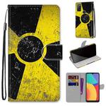 For Alcatel 1S (2021) Coloured Drawing Cross Texture Horizontal Flip PU Leather Case with Holder & Card Slots & Wallet & Lanyard(Yellow Black Logo)
