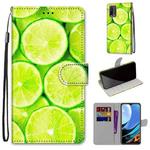 For Xiaomi Redmi 9 Power / Note 9 4G Coloured Drawing Cross Texture Horizontal Flip PU Leather Case with Holder & Card Slots & Wallet & Lanyard(Green Lemon)