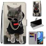 For Xiaomi Redmi 9 Power / Note 9 4G Coloured Drawing Cross Texture Horizontal Flip PU Leather Case with Holder & Card Slots & Wallet & Lanyard(Golden Chain Grey Cat)