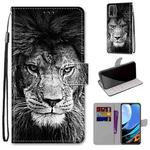 For Xiaomi Redmi 9 Power / Note 9 4G Coloured Drawing Cross Texture Horizontal Flip PU Leather Case with Holder & Card Slots & Wallet & Lanyard(Black White Lion Head)