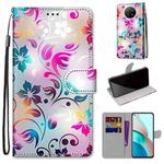 For Xiaomi Redmi Note 9 5G / Note 9T Coloured Drawing Cross Texture Horizontal Flip PU Leather Case with Holder & Card Slots & Wallet & Lanyard(Gradient Colorful Flower)