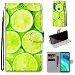 For Motorola Moto G8 Coloured Drawing Cross Texture Horizontal Flip PU Leather Case with Holder & Card Slots & Wallet & Lanyard(Green Lemon)