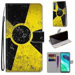 For Motorola Moto G8 Coloured Drawing Cross Texture Horizontal Flip PU Leather Case with Holder & Card Slots & Wallet & Lanyard(Yellow Black Logo)