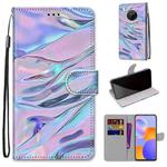 For Huawei Y9a Coloured Drawing Cross Texture Horizontal Flip PU Leather Case with Holder & Card Slots & Wallet & Lanyard(Fluorescent Water Texture)