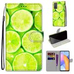For Honor 10X Lite Coloured Drawing Cross Texture Horizontal Flip PU Leather Case with Holder & Card Slots & Wallet & Lanyard(Green Lemon)