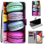 For Samsung Galaxy A02s / M02s Coloured Drawing Cross Texture Horizontal Flip PU Leather Case with Holder & Card Slots & Wallet & Lanyard(Colorful Cakes)