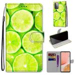 For Samsung Galaxy A72 5G / 4G Coloured Drawing Cross Texture Horizontal Flip PU Leather Case with Holder & Card Slots & Wallet & Lanyard(Green Lemon)